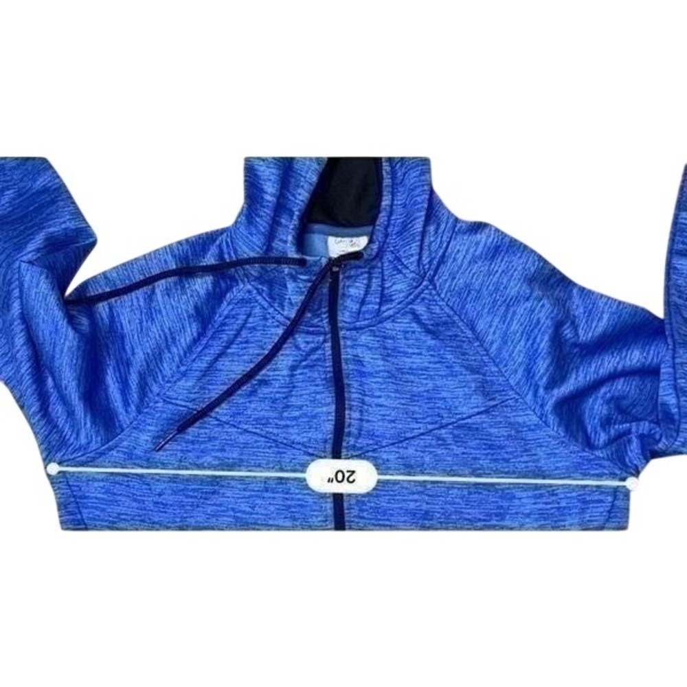 Danskin Hooded Zip Front Blue Space-Dyed Athletic Jacket LARGE Sportswear Winter - Picture 4 of 11